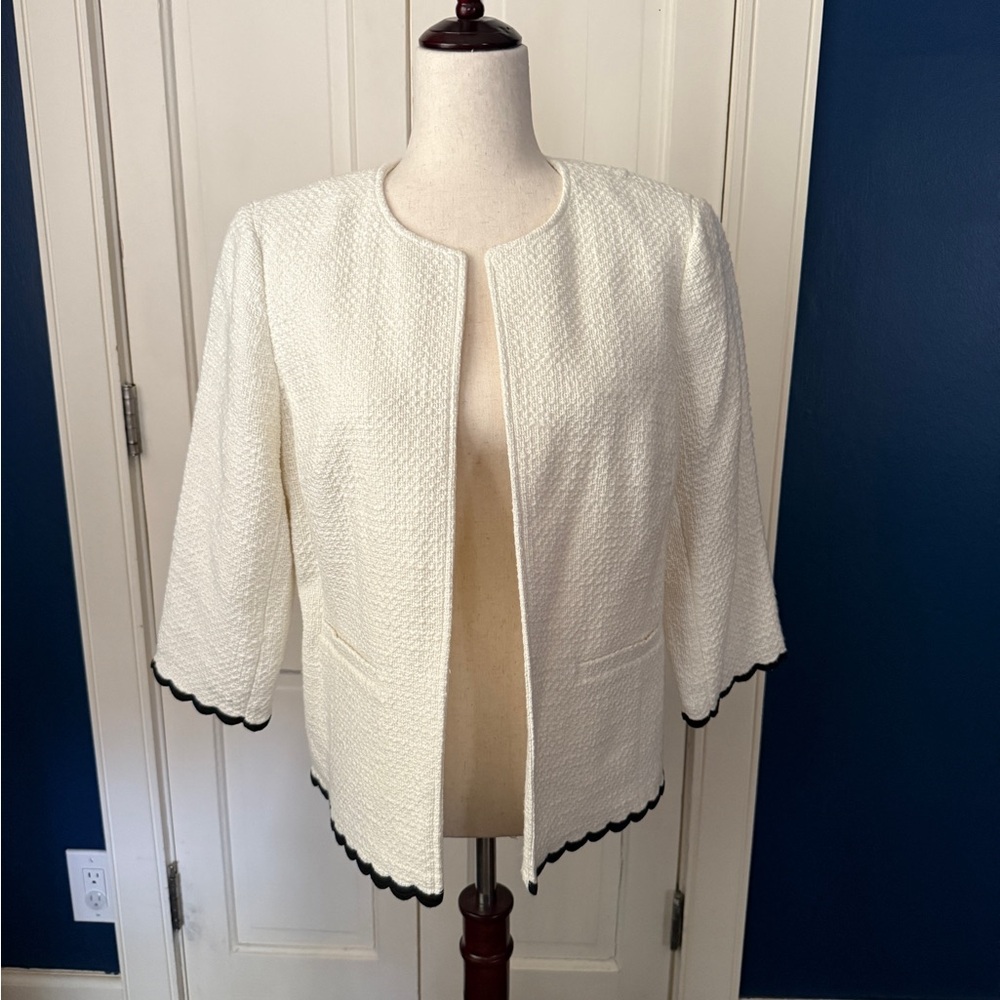 Talbots White and Black Blazer Modern Minimalist Design
